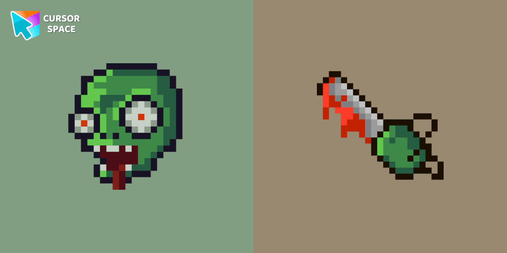 Zombie Pixel cursor cursor pack